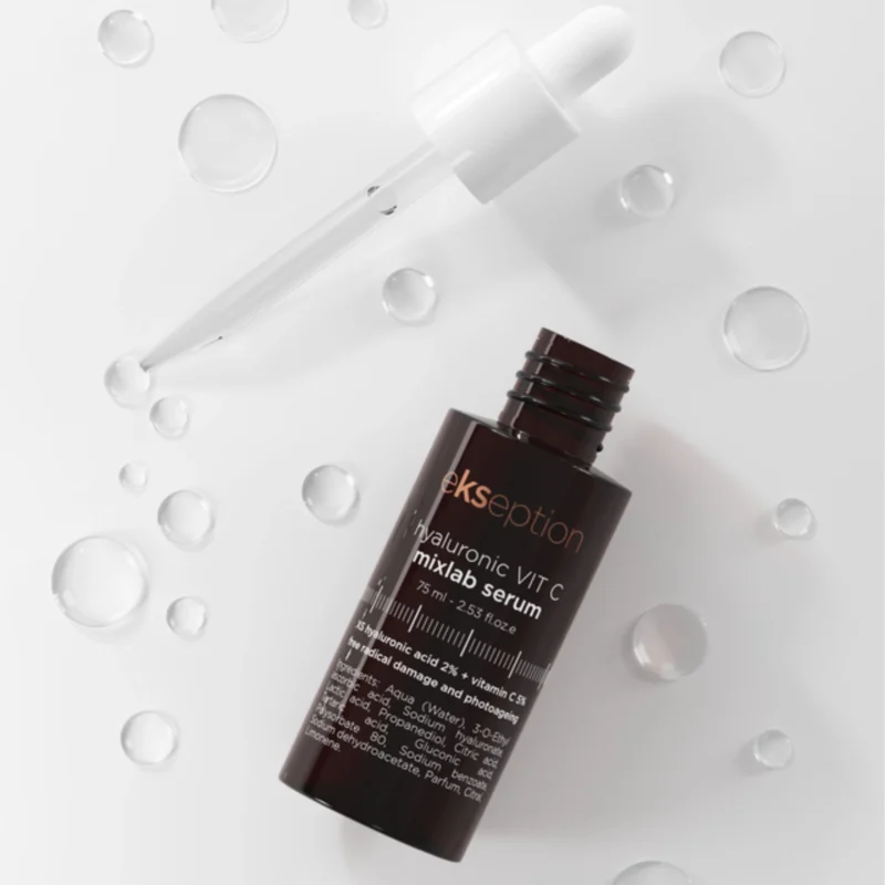 EKSEPTION HYALURONIC VITAMIN C, Drėkinamasis skaistinamasis serumas su vitaminu C, 75 ml